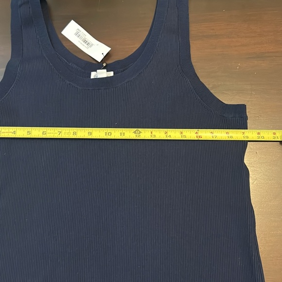 The Drop Yasmin Rib Midi Sweater Navy Tank Stretchy Slit Dress NWT Size 2X - Picture 10 of 13